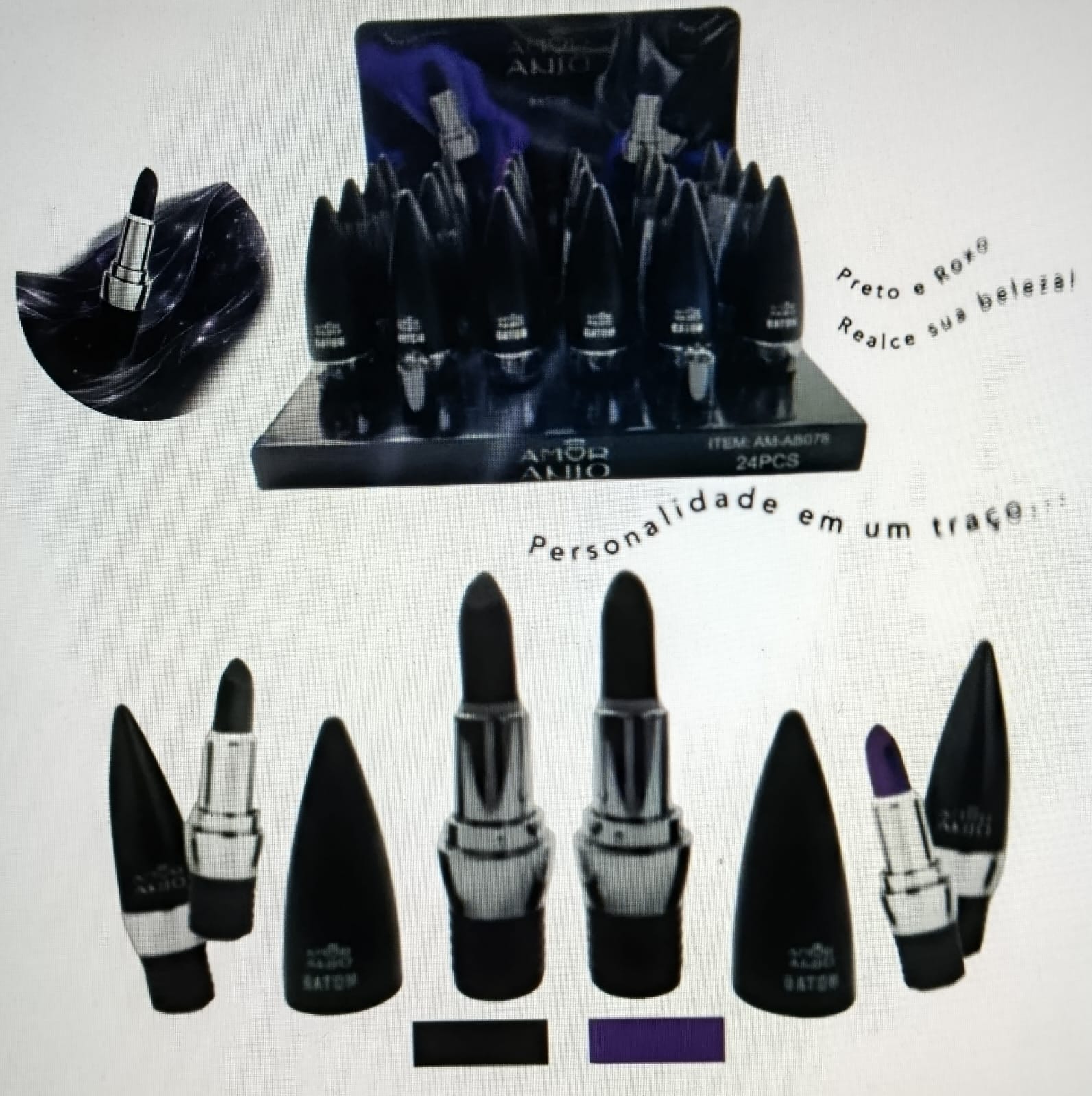 Foto de Batom Preto e Roxo Amor e Anjo