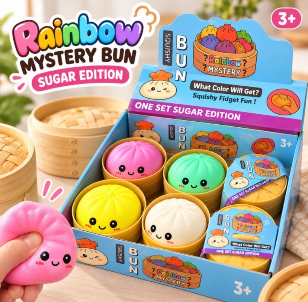 Foto de Squishy Bun colorido com glitter (Grande)
