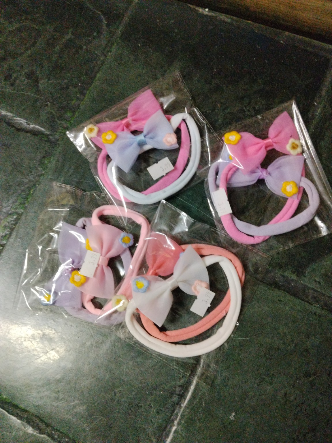Foto de Kit de elásticos de cabelo infantil com laço
