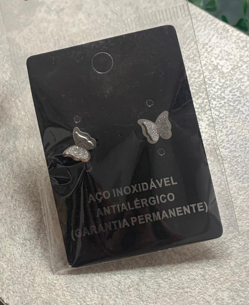 Foto de Brinco de aço inoxidável borboleta