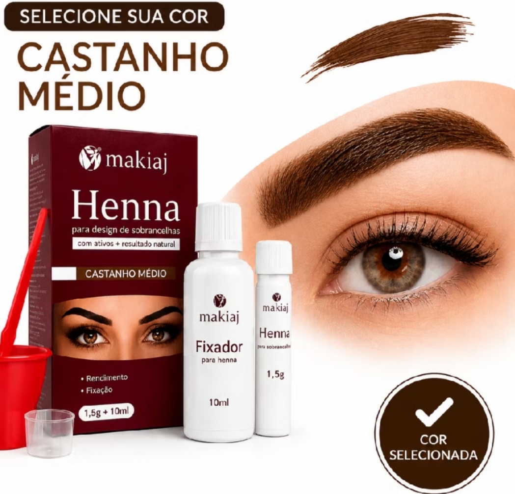 Foto de Henna makiaj castanho medio