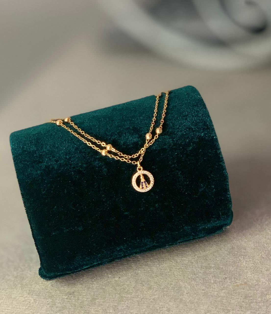 Foto de Colar dourado duplo nossa senhora de strass