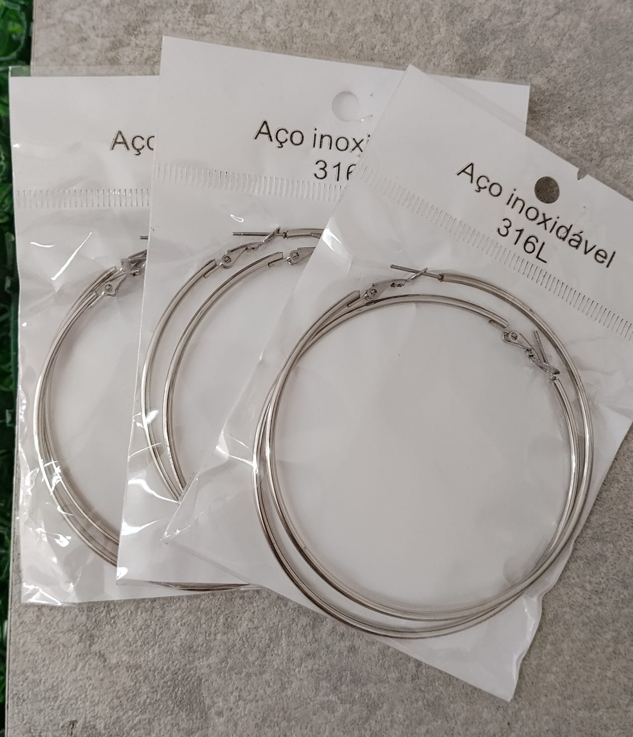 Foto de Argola de aço inoxidável prata